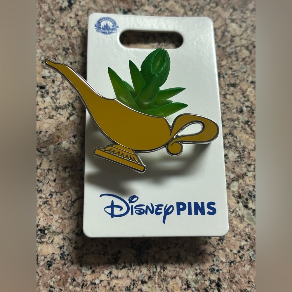 Disney Parks Genie Magic Lamp Succulent Pin 3D Plastic Plant, New 2024 Aladdin